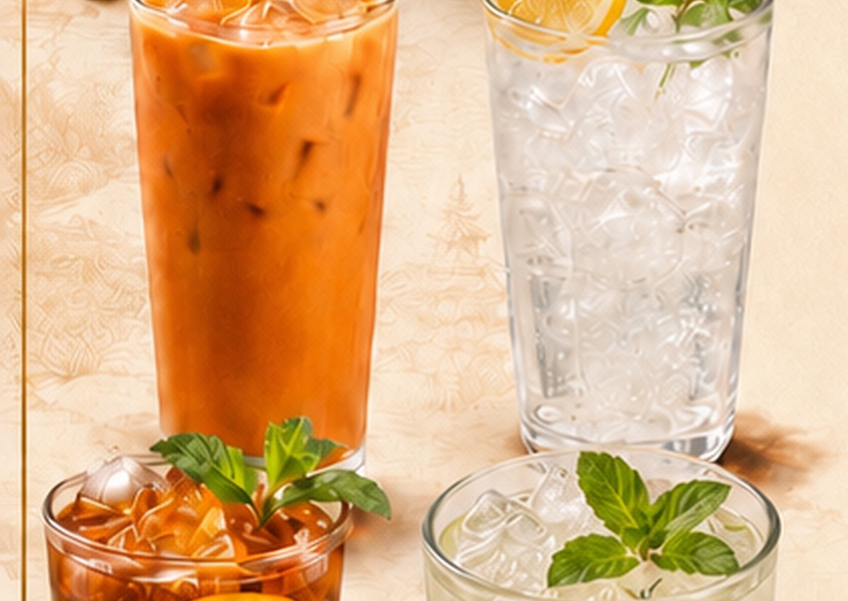 Vietnamese iced coffee, Thai tea, and citrus drinks
